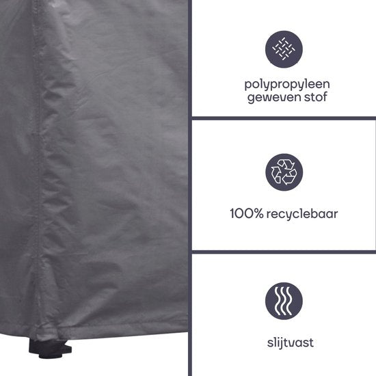 Perel Buitenhoes voor tuinset, grijs, rechthoekig, 280 cm x 230 cm x 80 cm