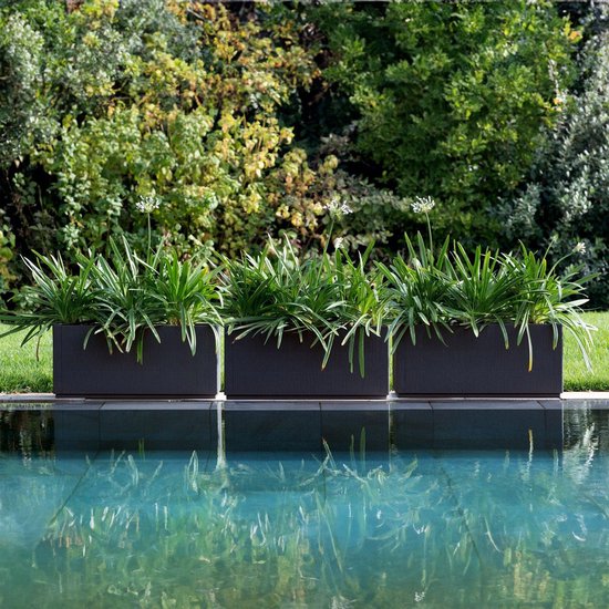 Casaria Plantenbak voor buiten - Vorstbestendig Drainagesysteem 80l - Antraciet