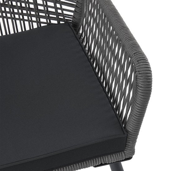 Juskys – Kastos Tuinstoelen – Set Van 2 – 61 x 57 x 86 cm – Inclusief Zitkussens En Belastbaar Tot 150 kg – Voor Balkon En Terras – Grijs Polypropyleen En Staal