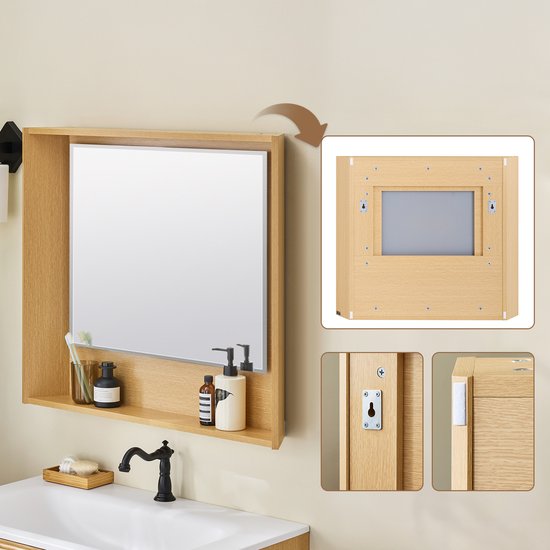 SoBuy BZR198-N Badmeubel met Wastafel - Houtcomposiet 80cm