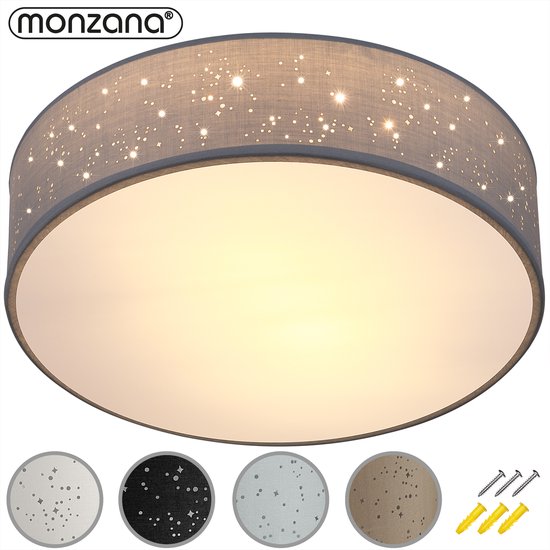 Monzana Plafondlamp - Sterrenhemel Rond 38cm 40 Watt Stof - Zwart