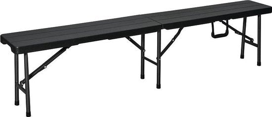 ERRO Picknickbank - Opklapbare Tuinbank - Houtlook - Zwart - 180cm