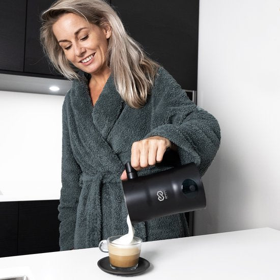 Infinity Goods 4-in-1 Elektrische Melkopschuimer - 350 ml - Opschuimen en verwarmen - Cappuccino - Vaatwasserbestendig - Zwart