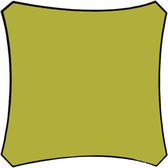 Perel Schaduwdoek, waterafstotend, 5 x 5 m, 160 g/m², polyester, vierkant, limoengroen