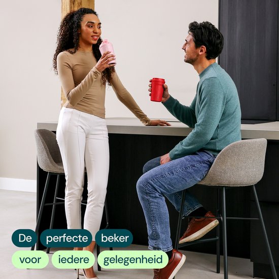 Castagnola Thermosbeker - Koffiebeker To Go - Travel Mug voor Koffie en Thee - Theebeker - 380 ML - RVS - Rood