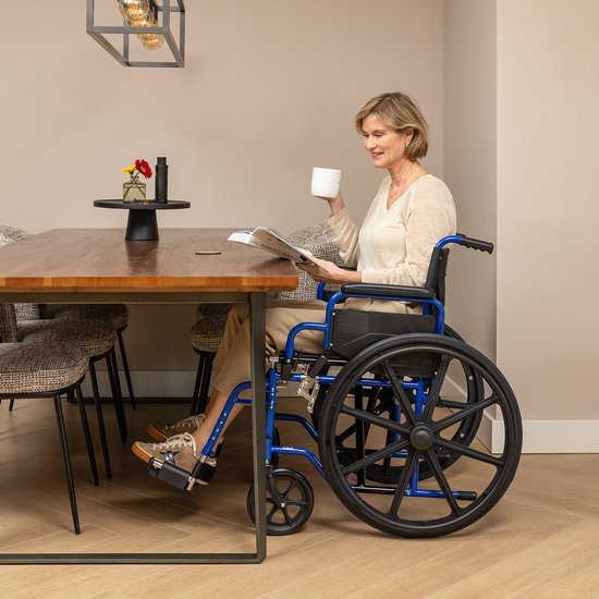 SafeLife® Rolstoel - opvouwbaar lichtgewicht met afneembare voetsteunen - inklapbare armleuningen