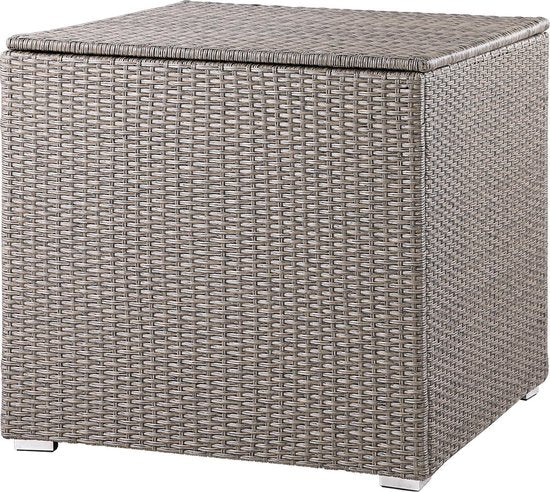 Casaria Polyrattan Kussenbox - 318 L met Deksel - 75x75x70cm Beige