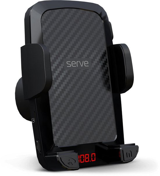 Serve 2in1 Bluetooth FM Transmitter & Telefoonhouder Auto - Carkit voor Muziek - Telefoonhouders Auto Accessoires - Ventilatie Houder