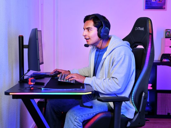 Trust GXT 719 Ruya RGB - Gaming Stoel met RGB Verlichting – Verstelbare Gamestoel – Ergonomisch – Bureaustoel – Gaming Chair - Zwart