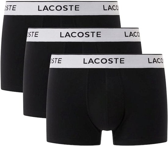 Lacoste 3-Pack Trunks Heren Boxershorts - Zwart - maat M - Slim Fit Stretchkatoen
