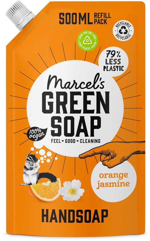 Marcel's green soap navulling sinaasappel jasmijn 500 ml