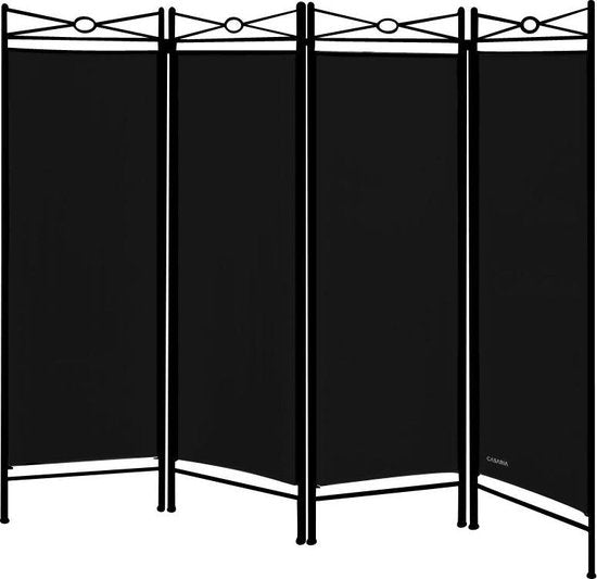 Casaria Kamerscherm Lucca - 180x160 cm Verstelbaar/Inklapbaar - Zwart