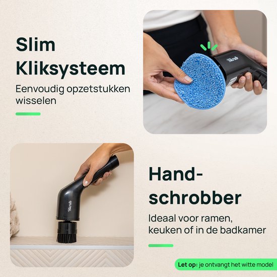 Skrub Elektrische Schoonmaakborstel - Schrobborstel met steel voor Badkamer - 8 opzetstukken