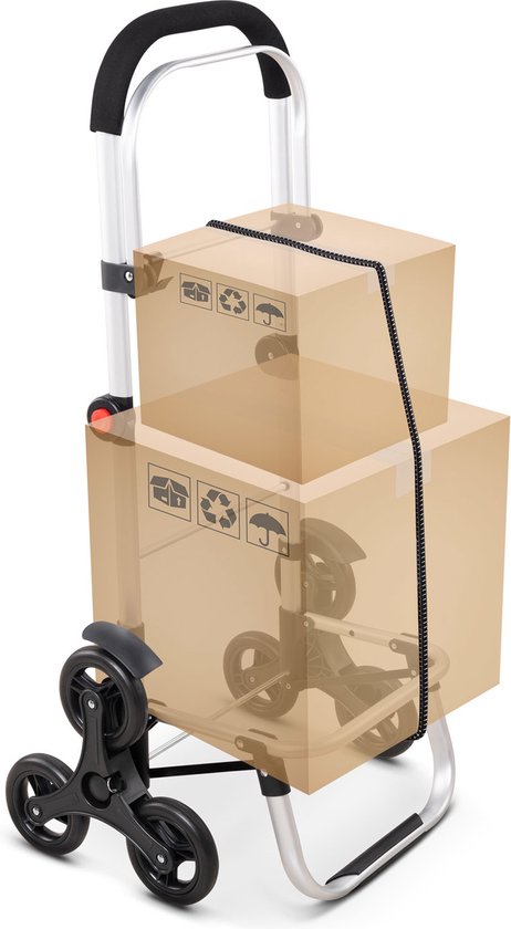 Monzana 2in1 Boodschappentrolley 30kg Inklapbaar Afneembare Tas 6 wielen Grijs