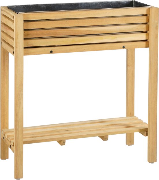 Mica Decorations Glenwood Plantenbak Rechthoek voor Buiten - L70 x B30 x H75 cm - Acaciahout - Bruin