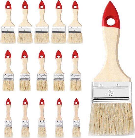 Deuba 15-delige kwasten set -Voordeelset 3 soorten -Verfkwasten - Schilderskwast