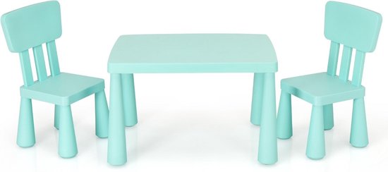 Coast Kindertafelset – Incl. 2 Stoelen – 76,5 x 54,5 x 49,5 cm – Groen