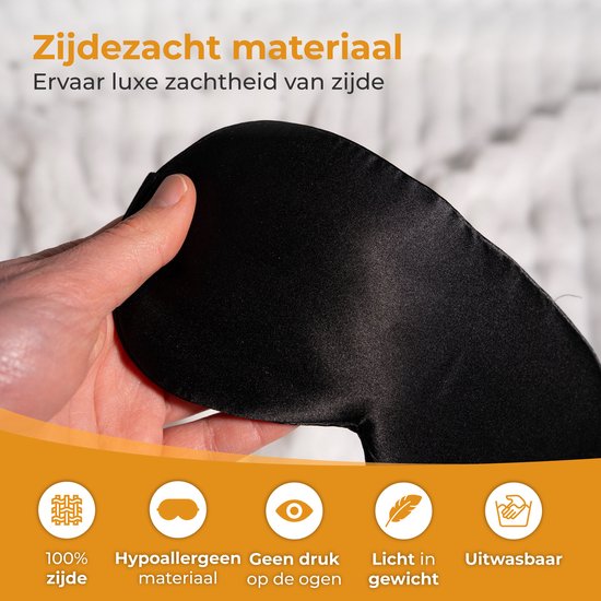 Nuvance Slaapmasker - Zijden - Oogmasker - Verstelbaar - Ademend Ontwerp - voor Mannen & Vrouwen - Slaapmaskers