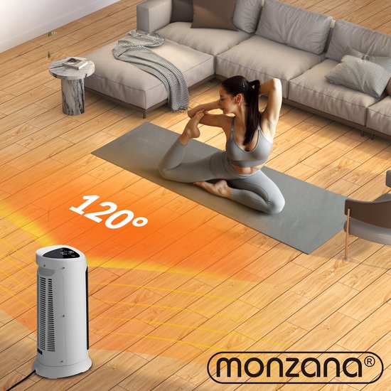 Monzana Keramische Ventilatorkachel - 2000W 4 Standen – Wit