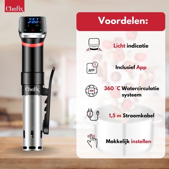 VAIVE Sous Vide Stick - Inclusief Wi-Fi en App – Smart Slowcooker – Koken Koker