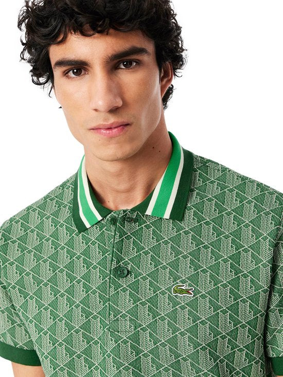 Lacoste DH1417-51 Polo - Heren - Korte Mouw - Calathea/Sabler - Maat S