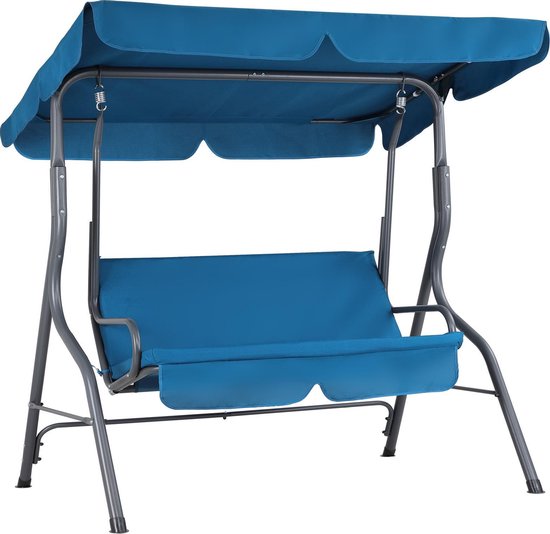 Casaria Hollywood Schommel – 2 Zits Weerbestendig 200kg – Blauw