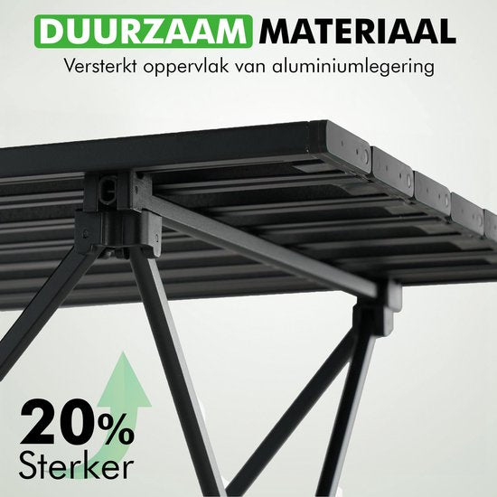 Travelhawk Campingtafel Inklapbaar - Campingtafel Opvouwbaar - Camping Tafel - campingtafel Lichtgewicht - Picknicktafel Kinderen - Zwart - 56x40x40cm - Medium