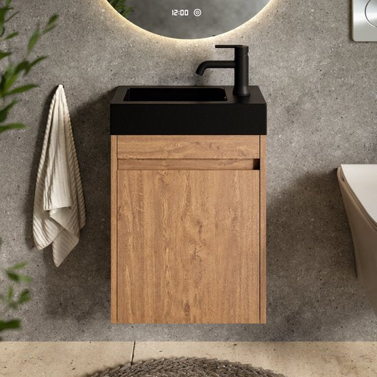 Mirlux Toiletmeubel Warm Eiken - Fonteinmeubel - Wc Kastje - Wc Meubel - 40cm