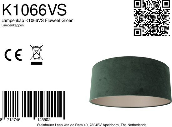 Steinhauer kappen Lampenkappen - groen - stof - 50 cm - E27 fitting - K1066VS