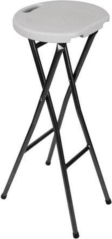 Perel Barkruk, handgreep, hoog, inklapbaar, weerbestendig, maximaal 150 kg, wit