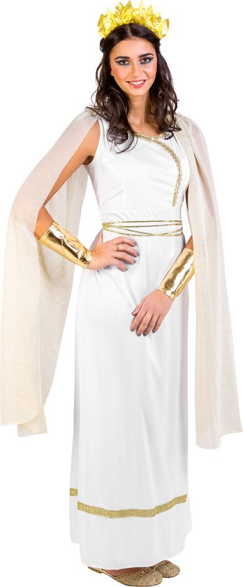 Dressforfun Vrouwenkostuum Griekse Godin Olympia L - verkleedkleding kostuum halloween verkleden feestkleding carnavalskleding carnaval feestkledij partykleding - 300200