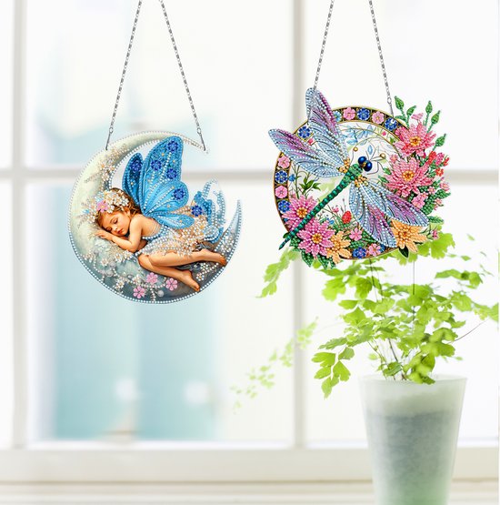 Adorzy Adorzy Diamond Painting Raamhangers – 3 stuks – Zonvanger - Diamond Painting Volwassenen – Diamond Painting Kinderen – Raamhangers Dieren