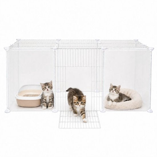Ceruzo Dierenren 12 Panelen – Modulair – Met Deur – Voor Kleine Dieren