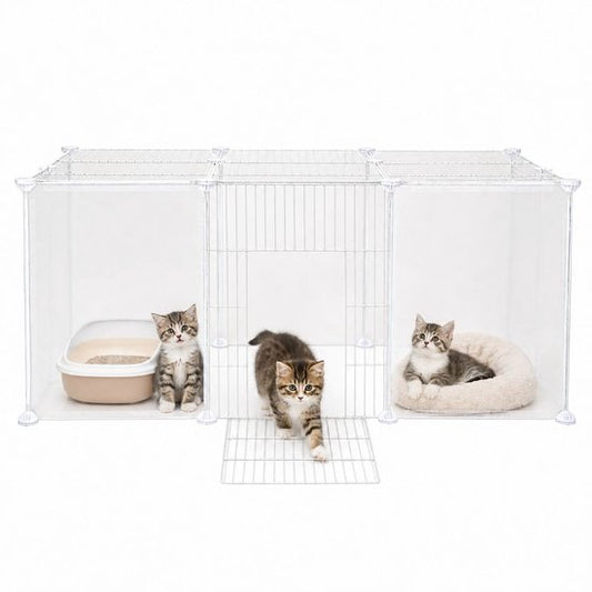Ceruzo Dierenren 12 Panelen – Modulair – Met Deur – Voor Kleine Dieren