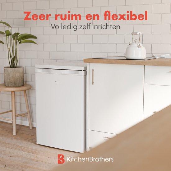 KitchenBrothers Koelkast - 127L - IJskast - Tafelmodel - Vrijstaand - Wit