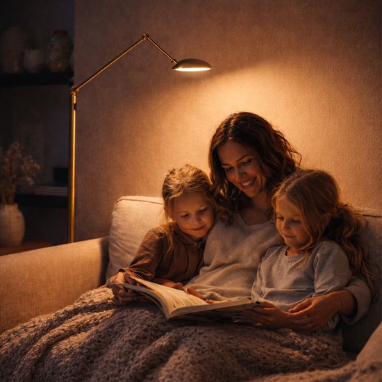 Vloerlamp Steinhauer Daphne 2 4601BR - bronzen leeslamp van metaal en elektronica, verstelbaar licht, klassieke stijl, ideaal voor binnengebruik