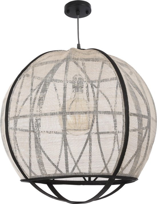Mica Decorations Pella Hanglamp - H50 x Ø51 cm - Linnen - Off-white