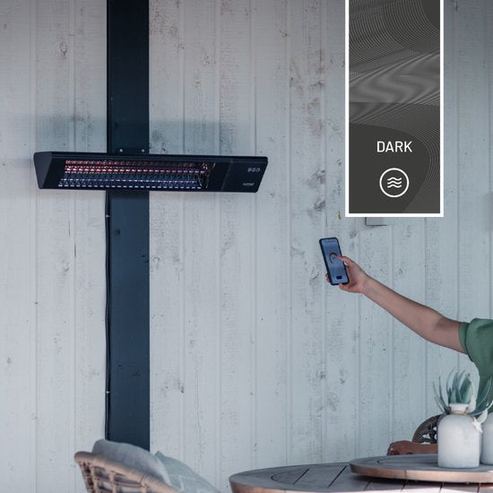 Sunred – Triangle - Dark lijn - Zwart - Wand model - Terrasverwarmer – Carbon rosé goud technologie - 2500 W – ECO - 9 standen - Afstand bestuurbaar - SMART – APP – Timer - Elektrische heater – SMART heater – SLIMME heater
