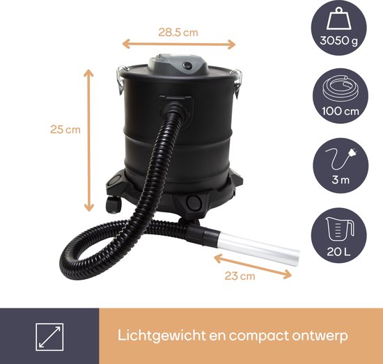 Perel Aszuiger, HEPA-filter, blaasfunctie, 1200 W, 20 l