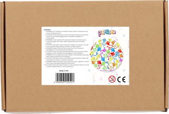 Partizzle 48x Kleverige Plakhandjes - Sticky Hands Uitdeelcadeautjes - Grabbelton Traktatie Cadeautjes - Sensorisch Klein Speelgoed - Voor Kinderen & Peuters