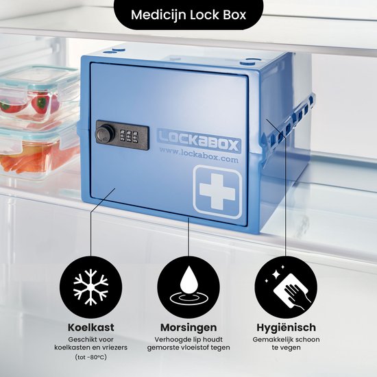 Lockabox One™ Opbergbox met Cijferslot - Afsluitbare Medicijnkast - Polycarbonaat Kluis - Koelkast en Diepvries Proof - 10,5 Liter - 31 x 21 x 17 cm