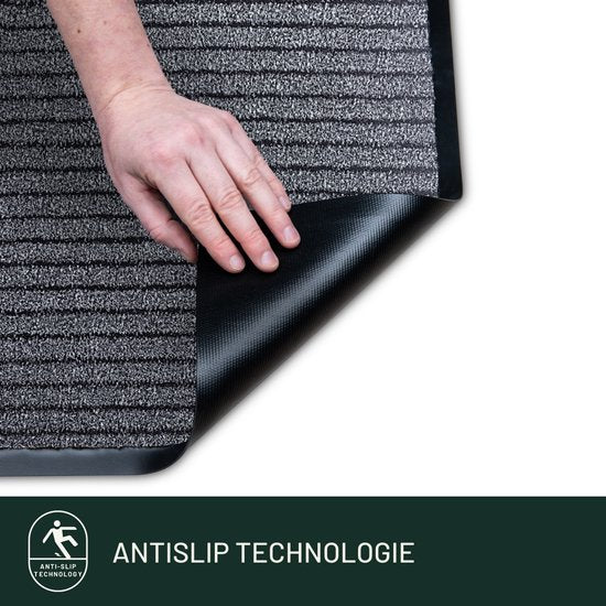 Deurmatten Set 2 stuks Studio M - NEO - Droogloopmat binnen grijs - 60x90 cm - Antislip Deurmat Antraciet - Voordeelpakket Deurmatten
