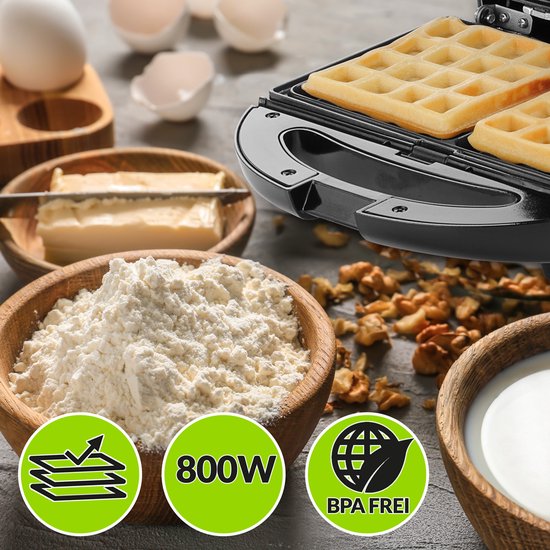 Monzana Tosti Apparaat – Antiaanbaklaag 23x22x10cm 800W – Zwart