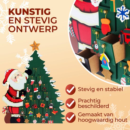 Spielwerk - Herbruikbare Adventskalender - Kerstboom 24 Deuren