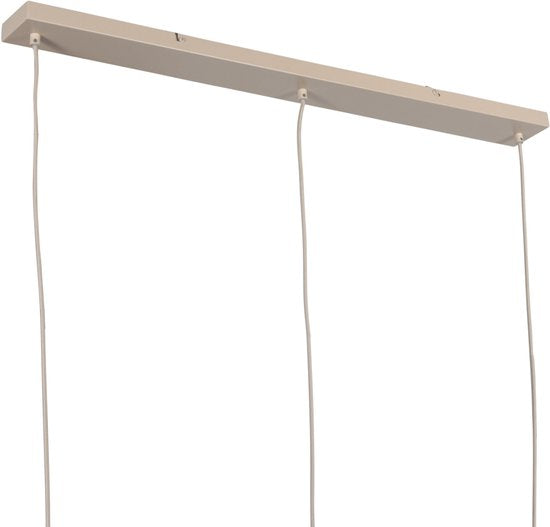 Anne Lighting - hanglamp - Travino - crème - linnen metaal steen - grote eettafellamp - E27 - 4599CR