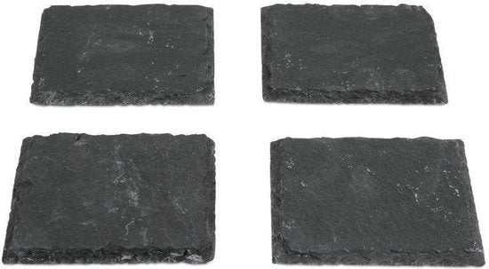 Boska Onderzetters Leisteen - Set van vier stuks - Leisteen onderzetters - 100 x 100 x 6 mm - Cadeautips voor mannen - Cadeautips voor vrouwen - Cadeau voor mama - Cadeautips voor mannen - Keukengerei - Keuken accessoires - 10 jaar garantie