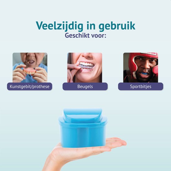 Alyze Gebitsbakje - Beugelbakje - Incl. Lekbakje - Voor - Beugel - Kunstgebit - Prothese - Beugelbakje - Beugeldoosje - Bakje
