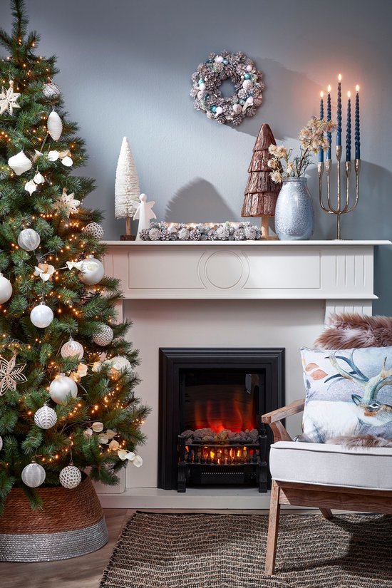 House of Seasons Kerstboomrok - H26 x Ø58 cm - Zeegras - Zilver