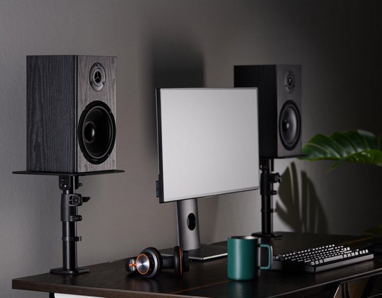 VDD Gaming - Speaker standaard - Zwart - 2 stuks - 25x25x73 cm