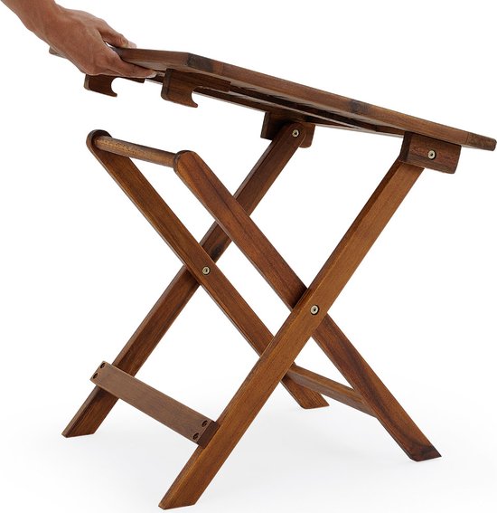 EezyLife Houten bijzettafel - 46x46x46cm - Acacia hout - Tuintafel